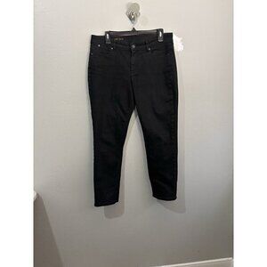Talbots Perfectly Flattering Black Denim Jeans Curvy Slim Ankle Women 12p